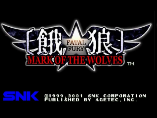Fatal Fury Mark of the Wolves title screen for Sega Dreamcast